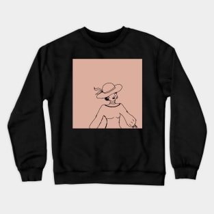 Sketch of a Lady with a Hat Crewneck Sweatshirt